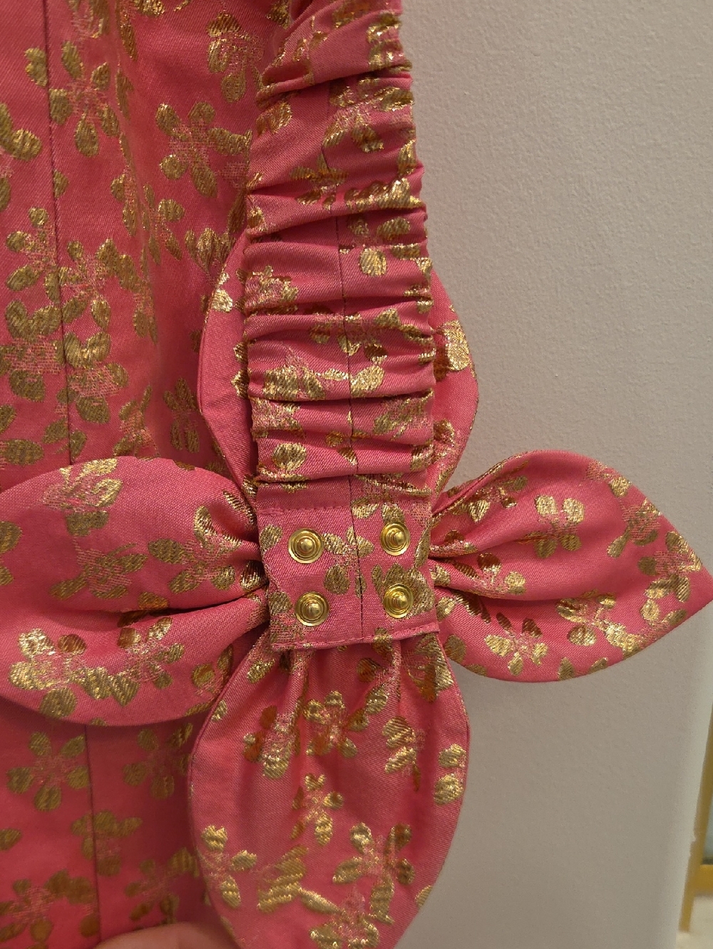 Lilly Pulitzer Tazie Dress Hot Pink & Gold Size 6 - Picture 4 of 11